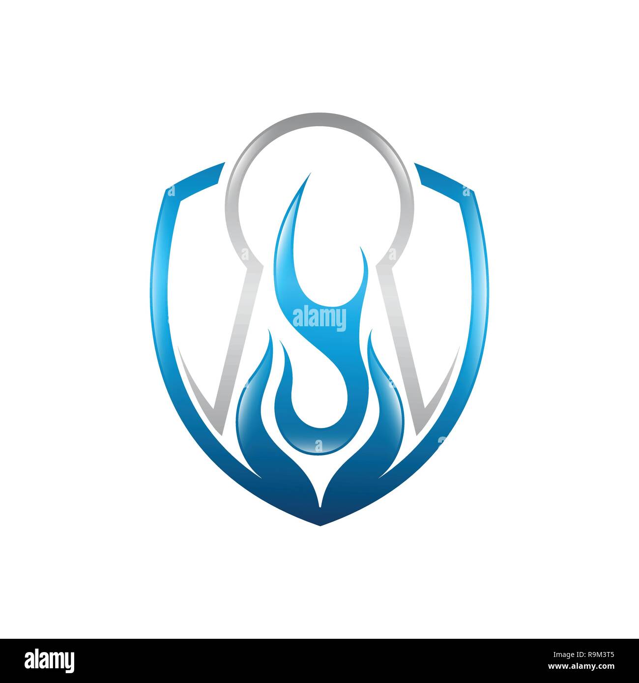 Clé feu flamme holo Modèle Logo Icône vecteur Pétrole, gaz et énergie concept logo Illustration de Vecteur