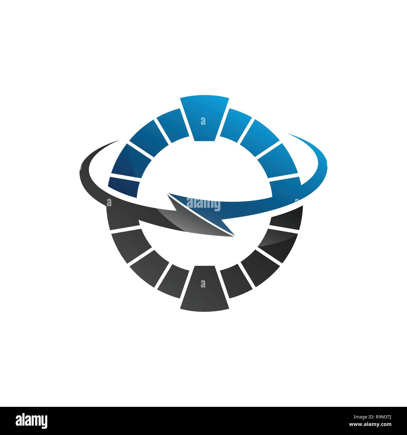 Bleu foncé - flash Thunderbolt logo vector template Illustration de Vecteur