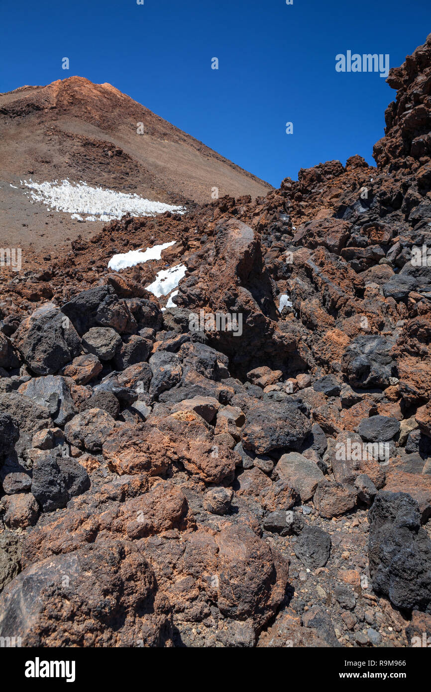 Haut de volcan du Teide à Tenerife, Îles Canaries, Espagne. Banque D'Images