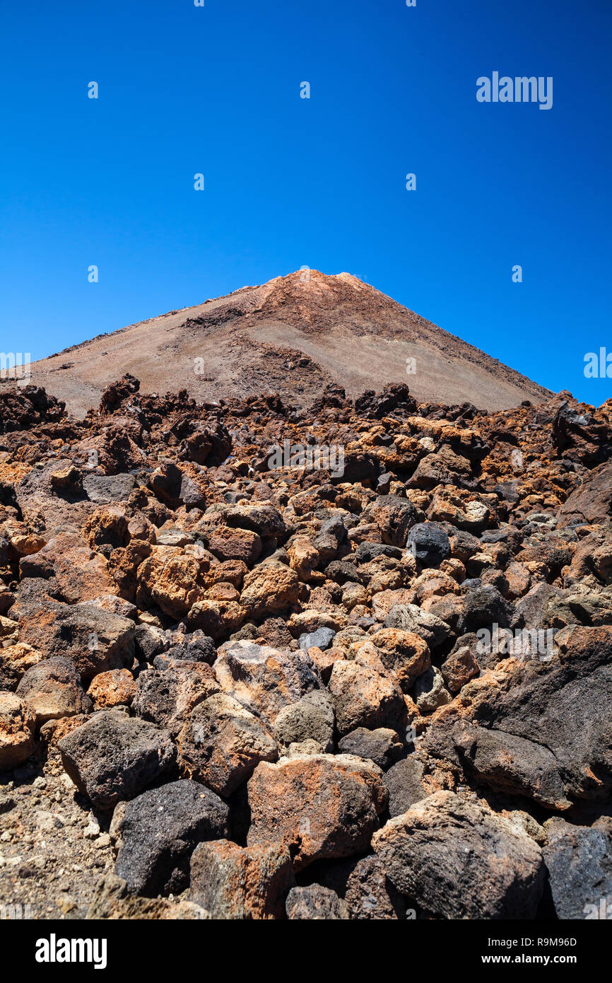 Haut de volcan du Teide à Tenerife, Îles Canaries, Espagne. Banque D'Images