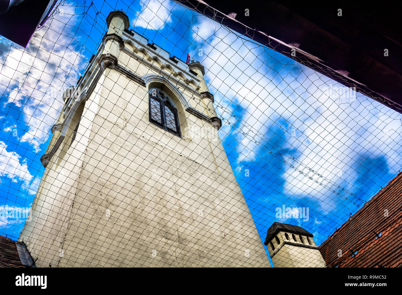 Vue panoramique à l'architecture traditionnelle en château Trakoscan monument, Zagorje croate. Banque D'Images