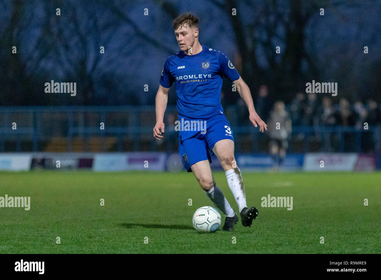 ASHTON-under-Lyne, Royaume-Uni. Dec 26, 2018. Un match de football entre Curzon Ashton Ashton et FC United FC dans la Ligue nationale Nord. Score final au stade de Tameside, Curzon Ashton 2-4 Ashton United. © Crédit : Matthieu Lofthouse/Alamy Live News Banque D'Images