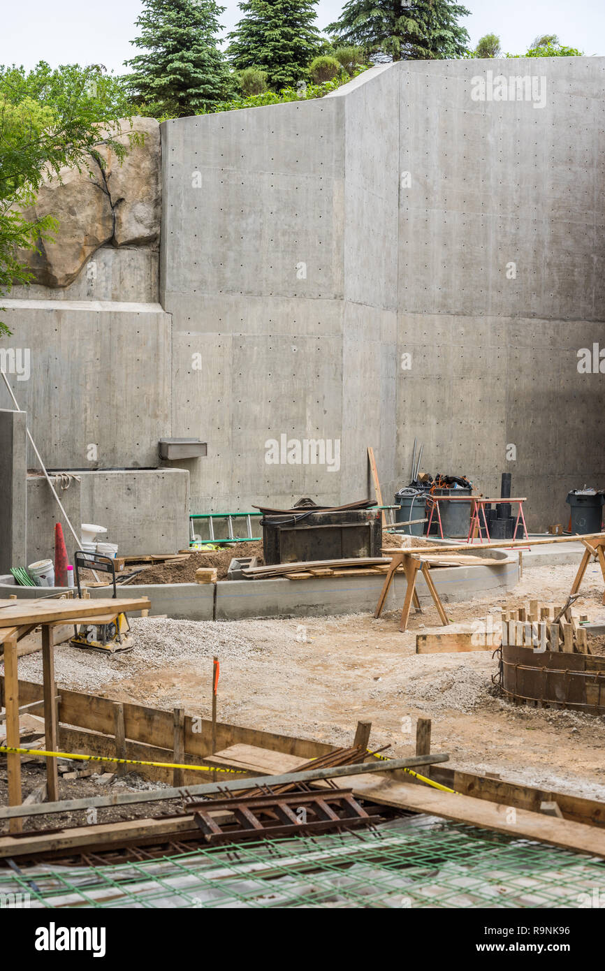 La construction de nouveaux enclos dans le Lincoln Park Zoo Banque D'Images