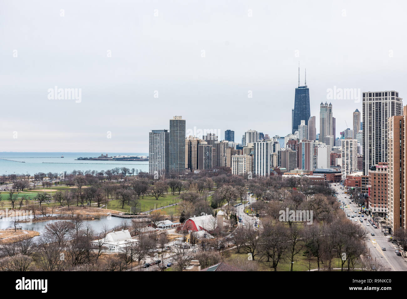 Vue aérienne de l'horizon de Chicago Banque D'Images