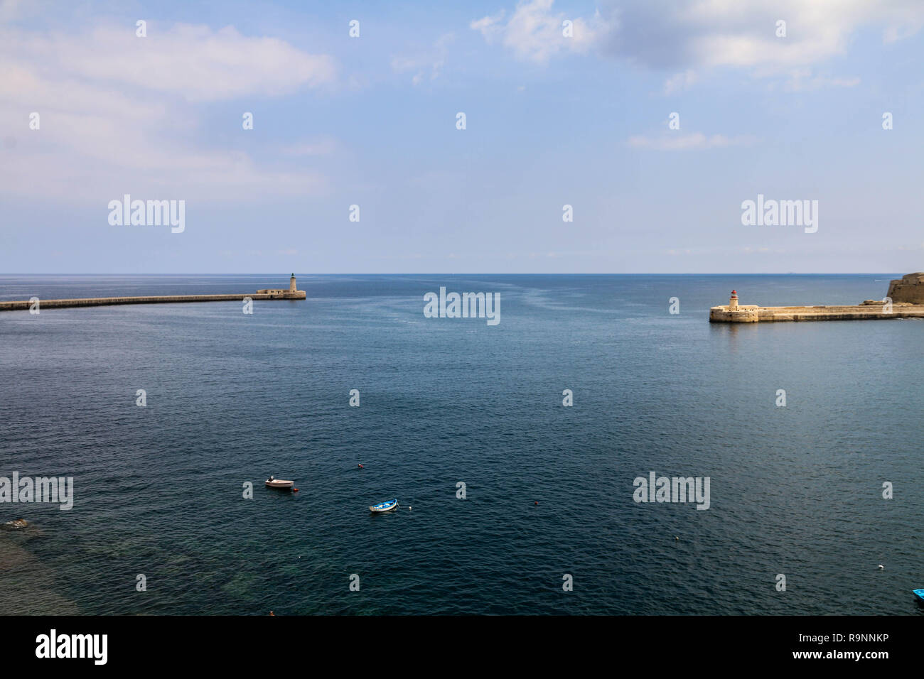 Vue panoramique du port de La Valette à La Valette, Malte Banque D'Images