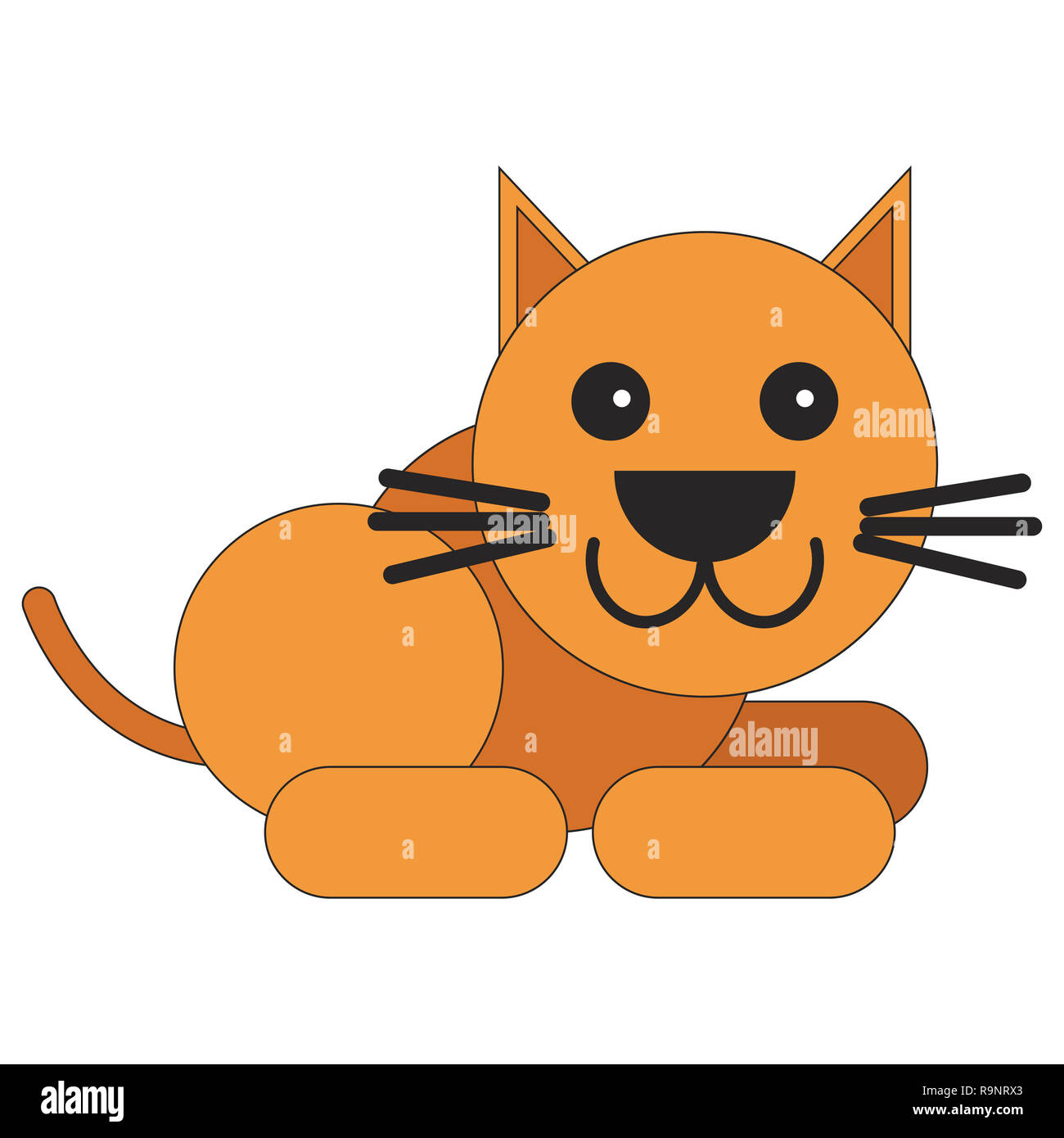 Chat dans un style plat. illustration sur fond blanc. Banque D'Images
