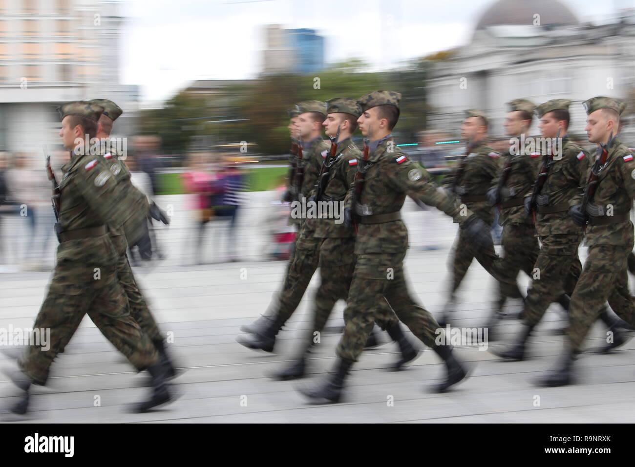 Changement de la garde sur la Tombe du Soldat inconnu (Grób Nieznanego Żołnierza) Banque D'Images