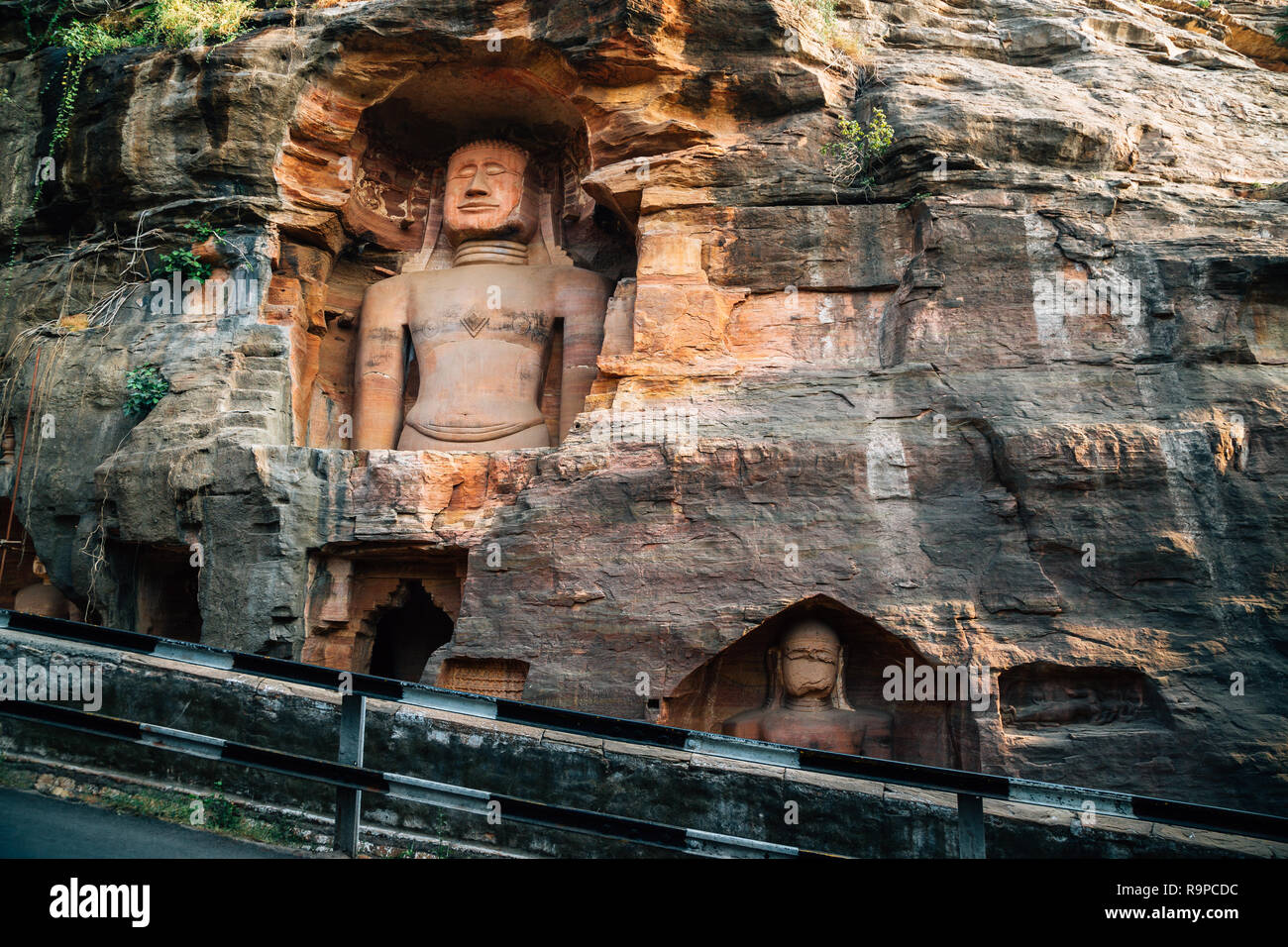 Fort de Gwalior Jain temple statue en Inde Banque D'Images