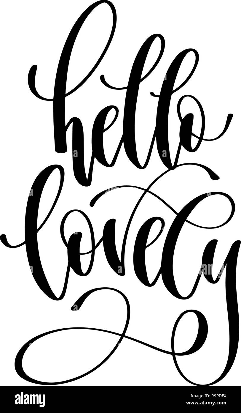 Bonjour - lettrage main texte inscription Illustration de Vecteur