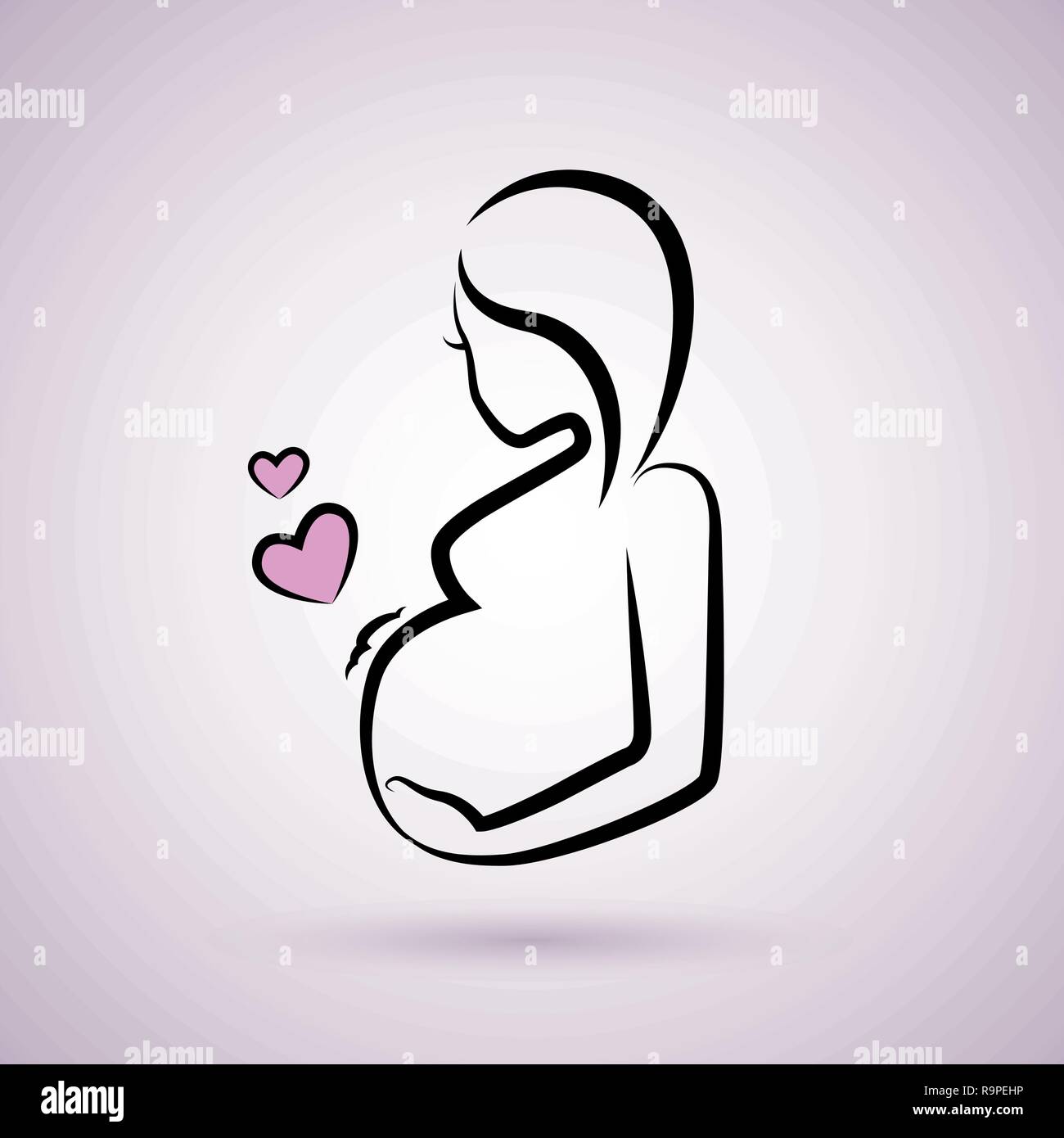 Belle femme enceinte dessin illustration vecteur EPS10 Illustration de Vecteur