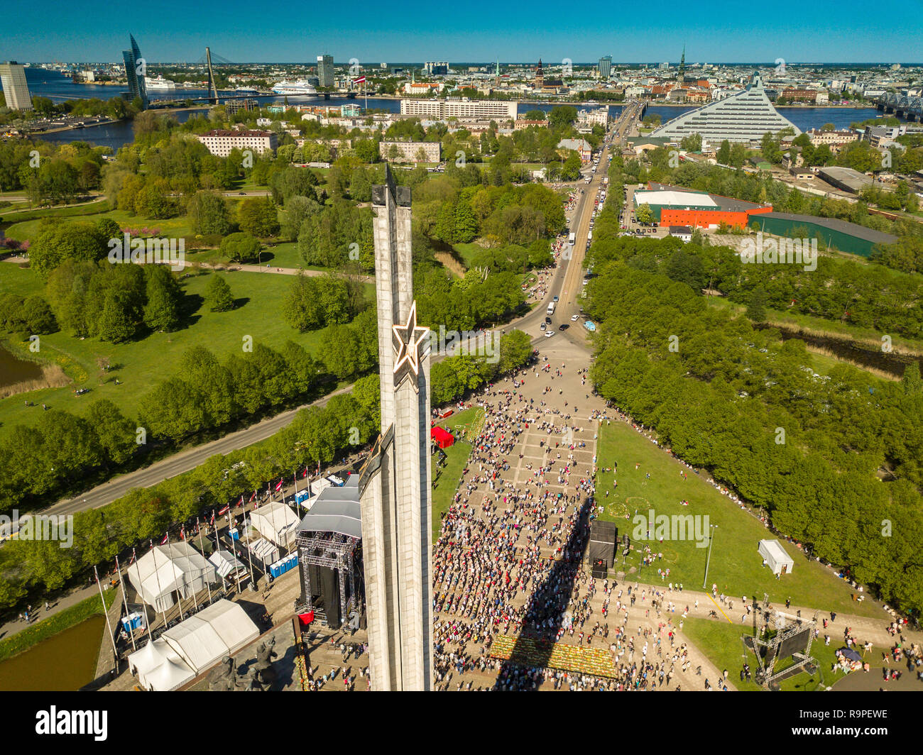 La célébration de la victoire dans la seconde guerre mondiale à Riga. 8 et 9 mai. Banque D'Images