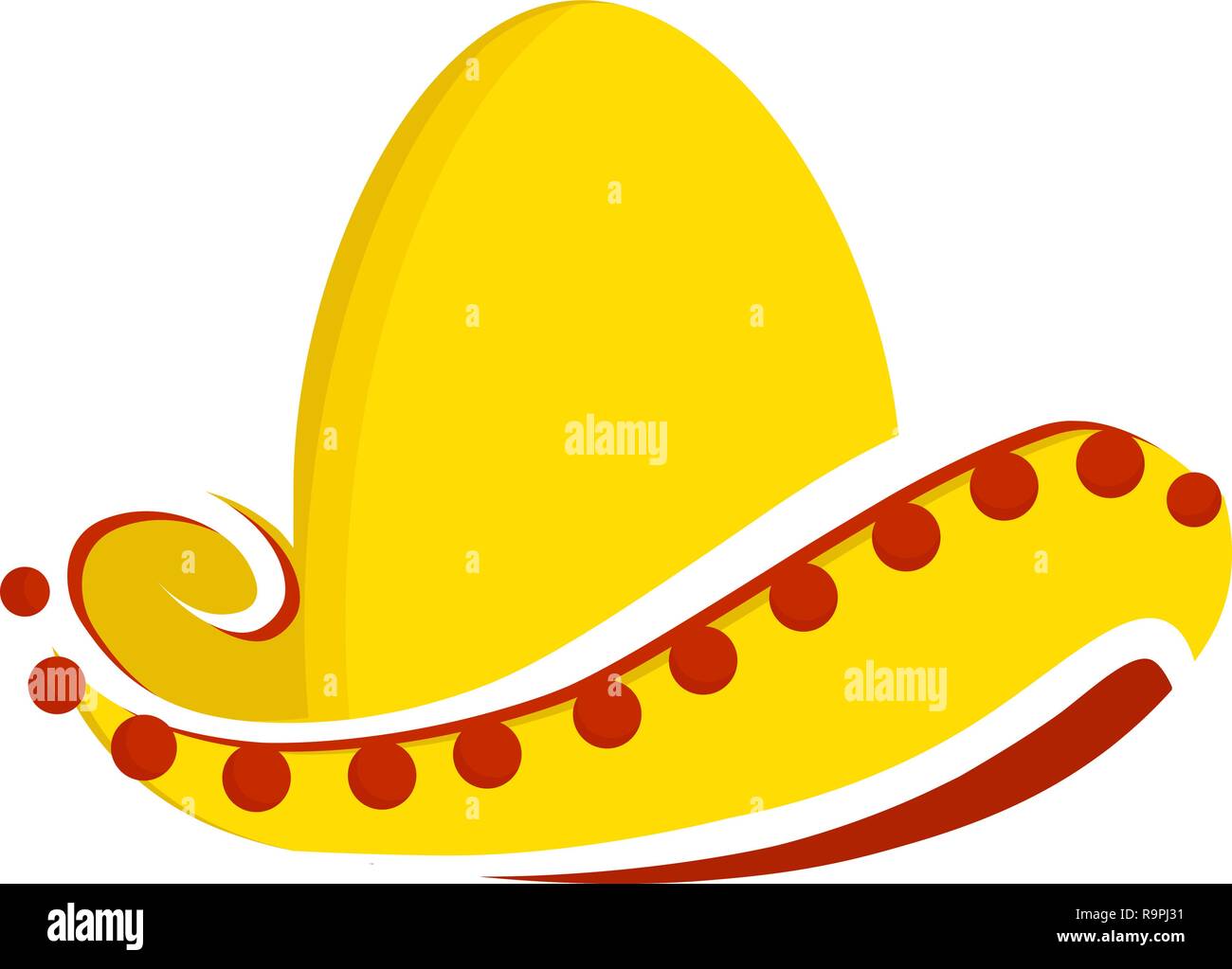 Illustration vecteur hat sombrero mexicain traditionnel isolé sur fond blanc Illustration de Vecteur