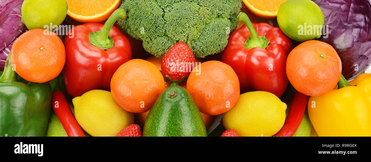 Arrière-plan de différents fruits et légumes Banque D'Images