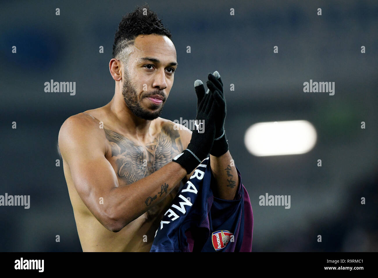 Brighton, UK. Dec 26, 2018. Pierre-Emerick Aubameyang d'Arsenal à plein temps - Brighton & Hove Albion v Arsenal, Premier League, stade de l'Amex, Brighton - 26 décembre 2018 Editorial - N'utilisez que des restrictions s'appliquent : Crédit DataCo Images Journée Limited/Alamy Live News Banque D'Images