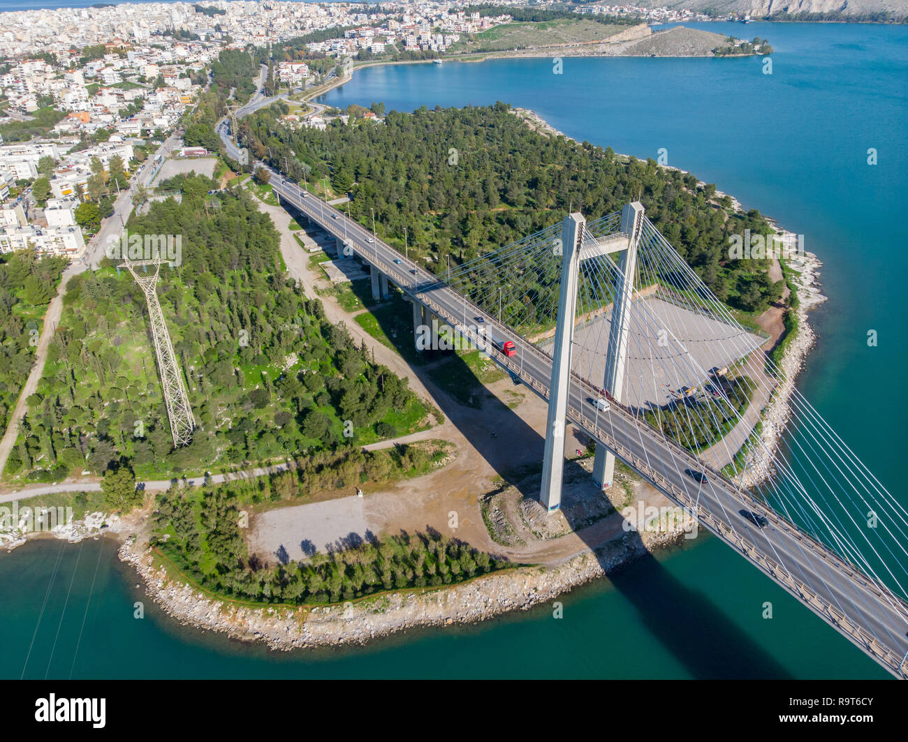 Le pont de Chalkida en Grèce Banque D'Images