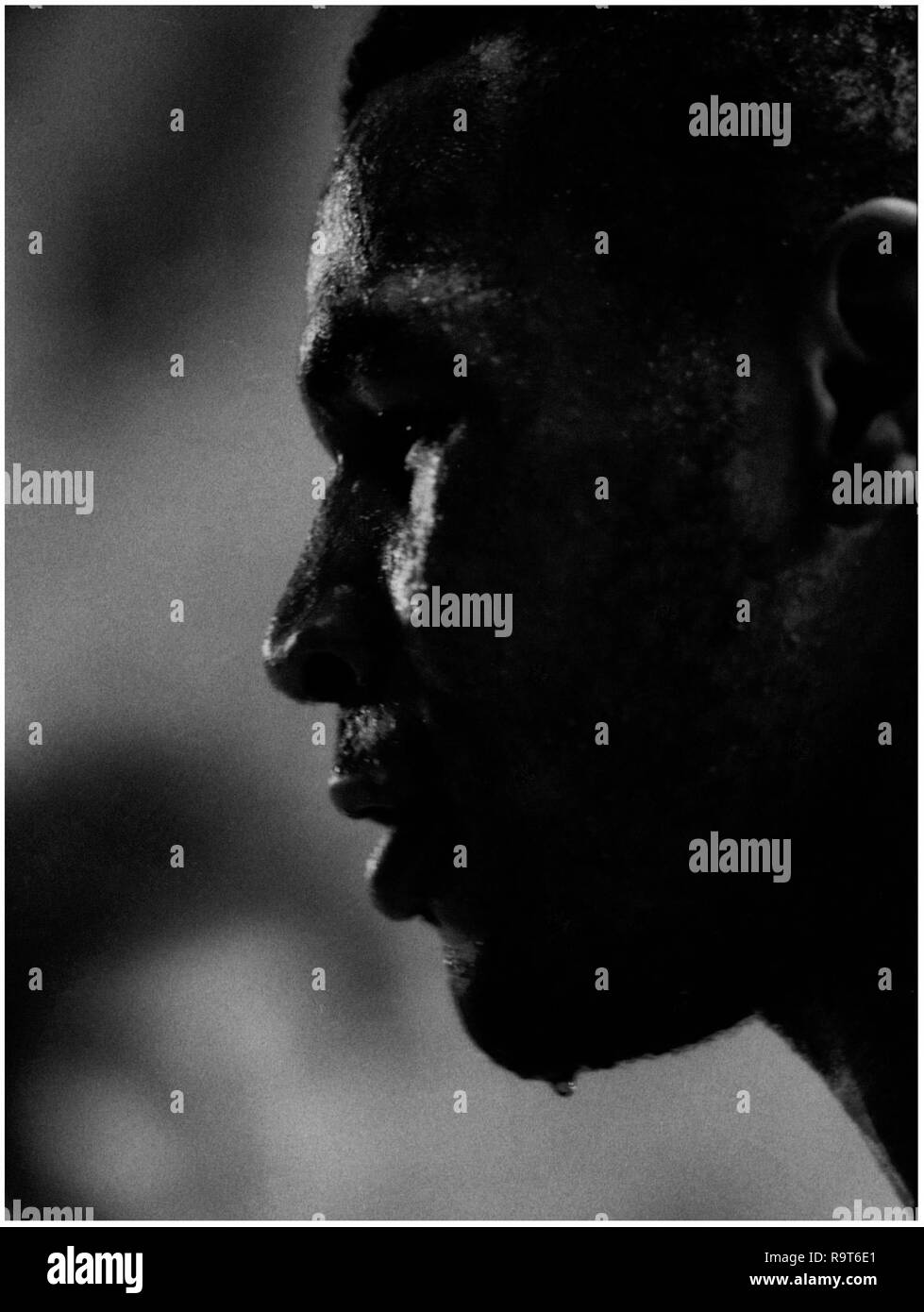 Mike Tyson sparring 19 formation neneteen ans après de réserve dans les montagnes Catskill, dans l'État de New York. Banque D'Images