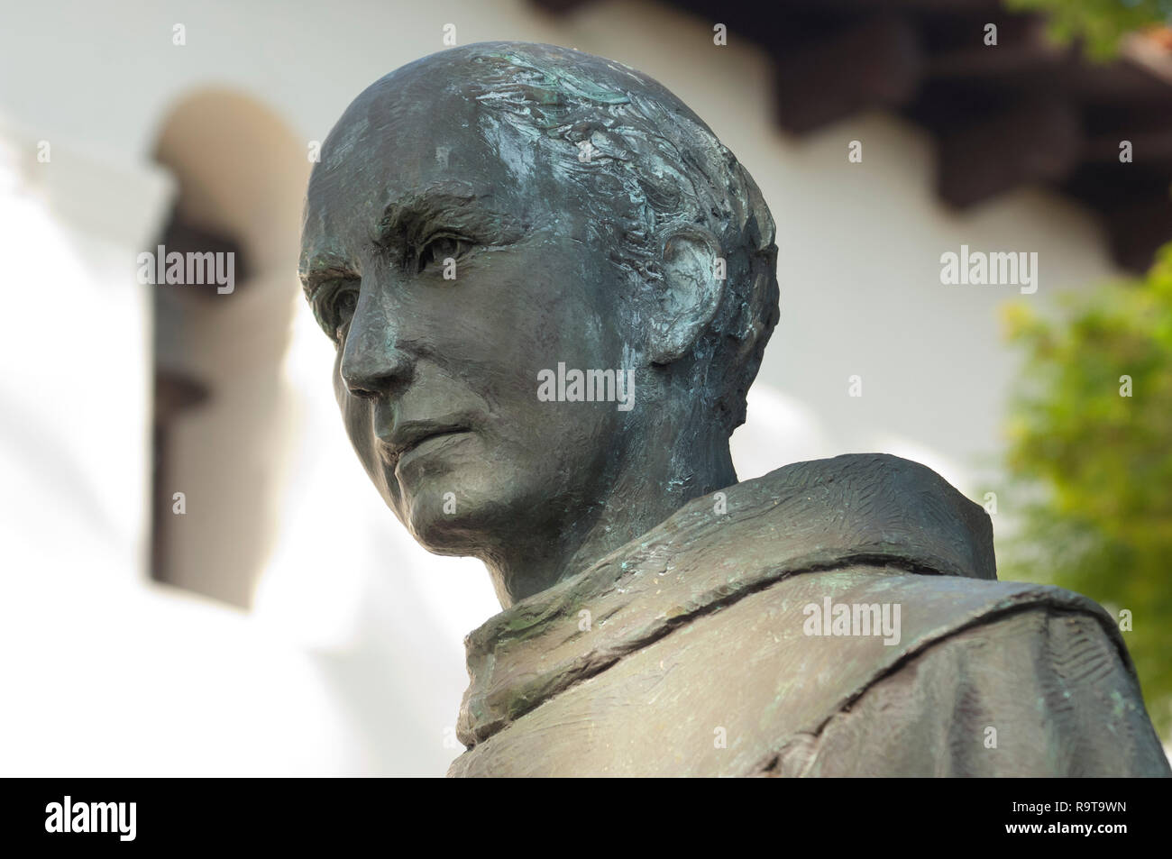 Le Père Junipero Serra statue, Mission San Luis Obispo de San Luis Obispo, CA. Photographie numérique Banque D'Images