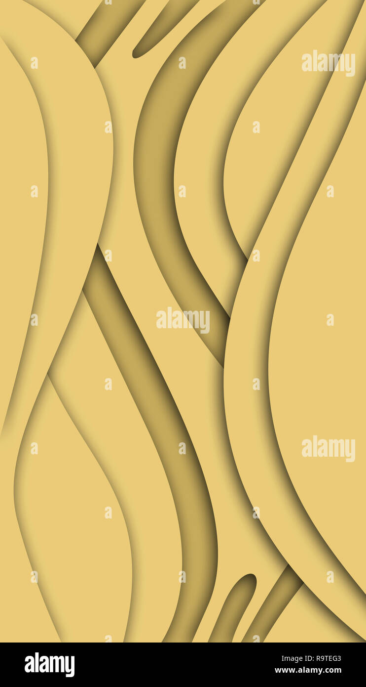 Formes courbes jaune. Formes abstraites de couleur jaune. Banque D'Images