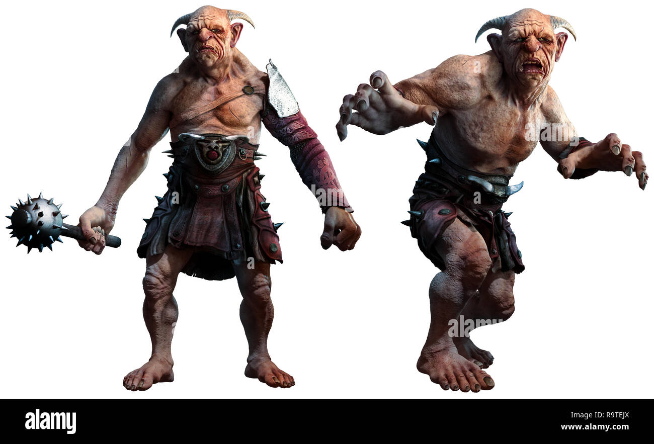 Ogres géants Trolls , ou 3D illustration Banque D'Images