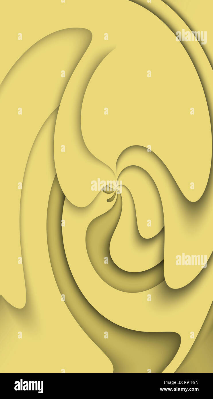 Formes courbes jaune. Formes abstraites de couleur jaune. Banque D'Images