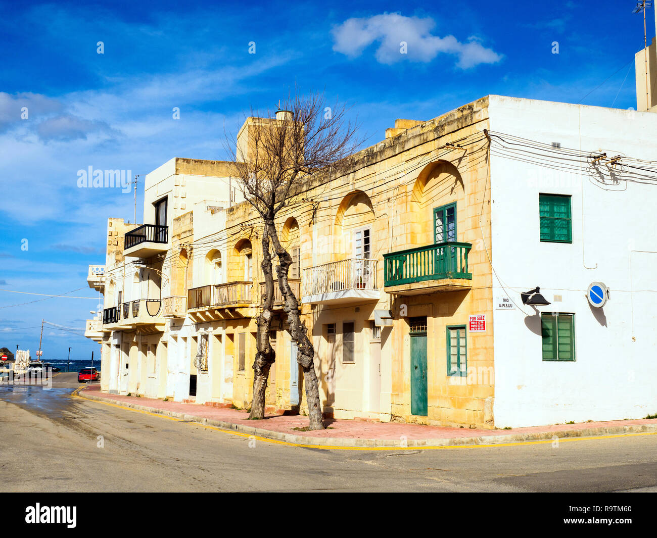 Street de Marsalforn à Gozo - Malte Banque D'Images