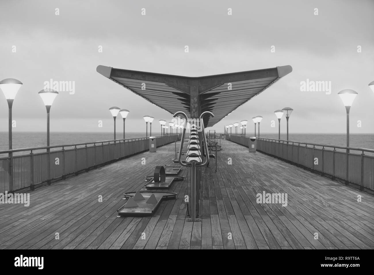 Le long de Boscombe Pier Banque D'Images