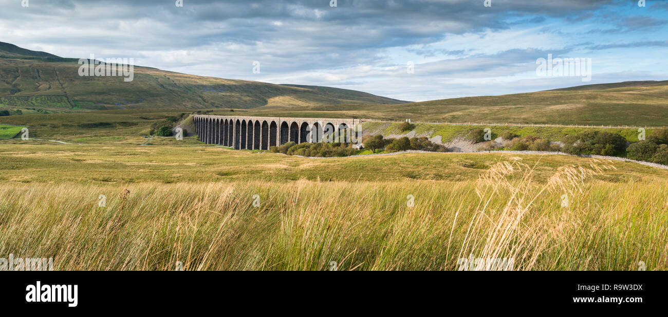 Parc national des North Yorkshire Moors vue panoramique du viaduc Ribblehead Banque D'Images