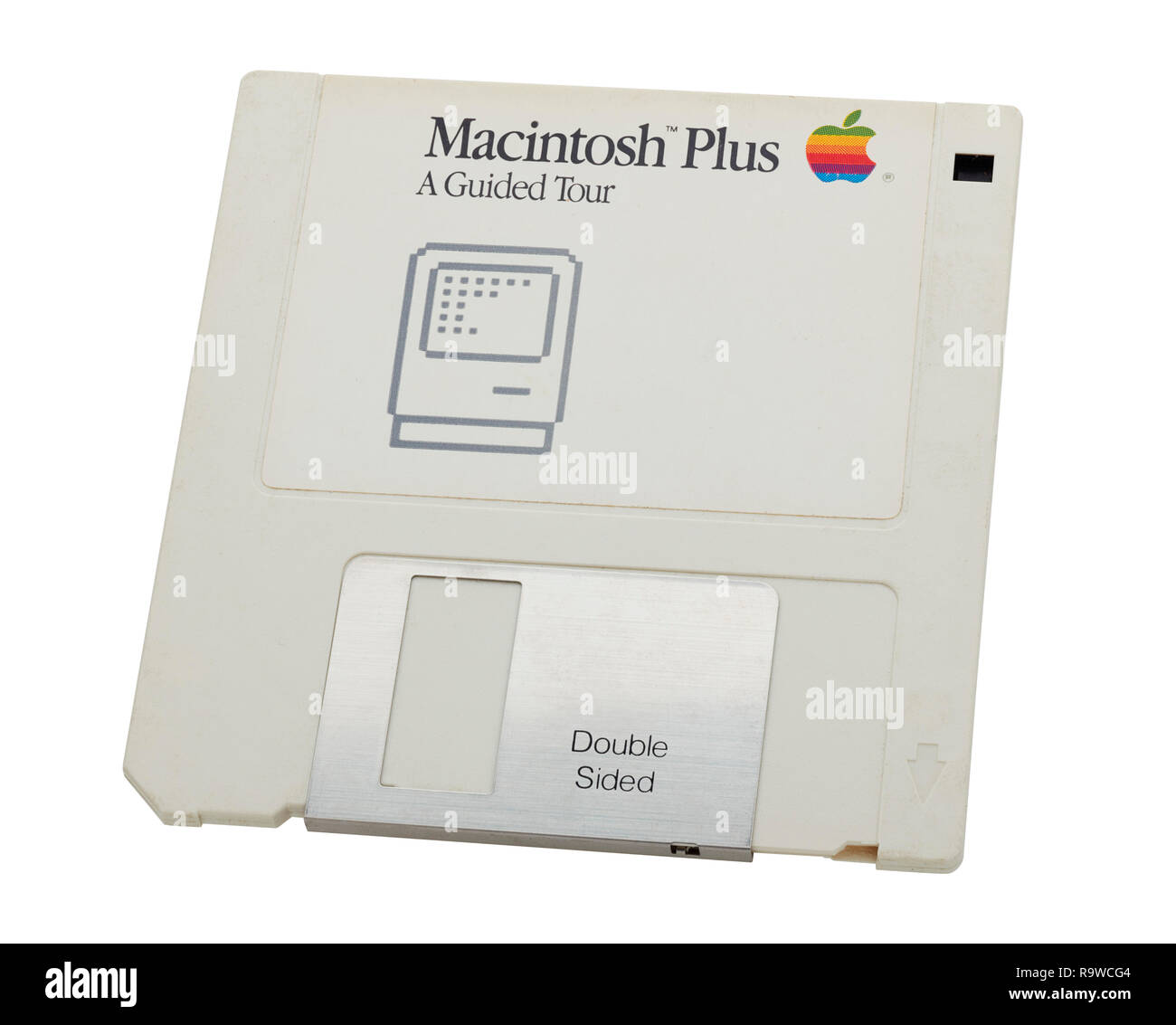Apple Macintosh Plus originale visite guidée de disquette fournie avec l'ordinateur SE30 au début des années 1990 Banque D'Images