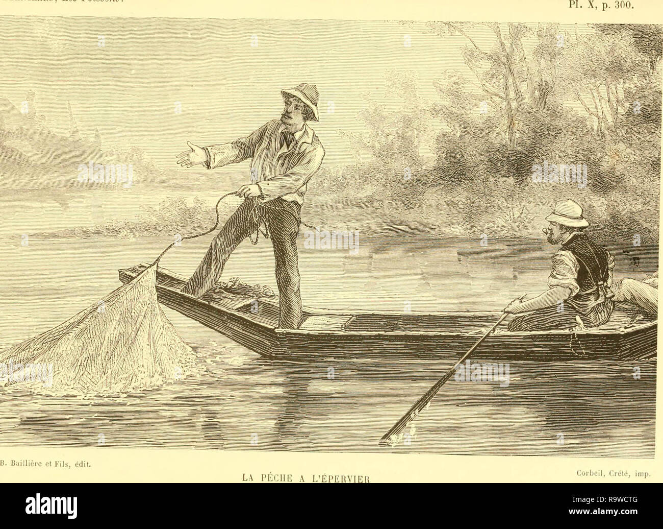 "Les poissons des eaux douces de la France ; pot--physiologie--description des espèces--moeurs--instinct--industrie--commerce--ressources alimentaires--pisciculture--législation concernant la pêche' (1880) Banque D'Images