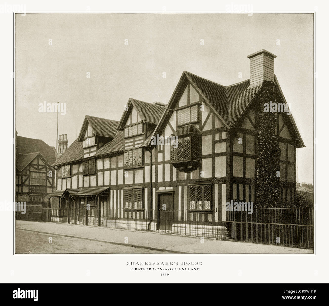 La maison de Shakespeare, Stratford-On-Avon, England, Angleterre, 1893 Photographie Ancienne Banque D'Images