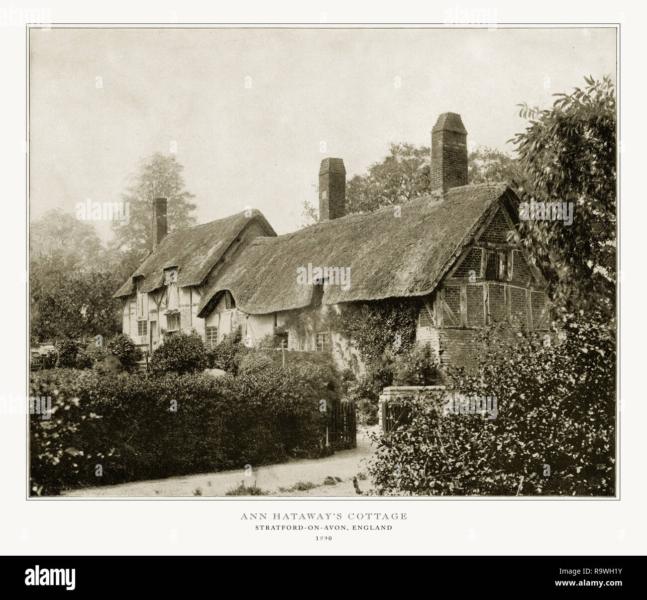 Anne Hathaway's Cottage, Stratford-On-Avon, England, Angleterre, 1893 Photographie Ancienne Banque D'Images
