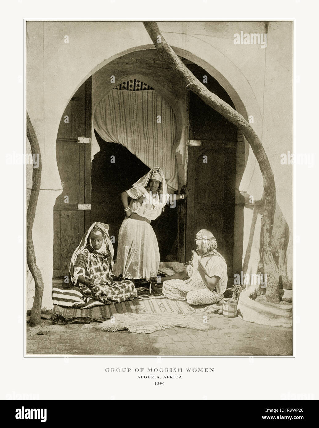 Groupe des femmes maures, Algérie, Afrique, Afrique de l'Antique, 1893 Photographie Banque D'Images
