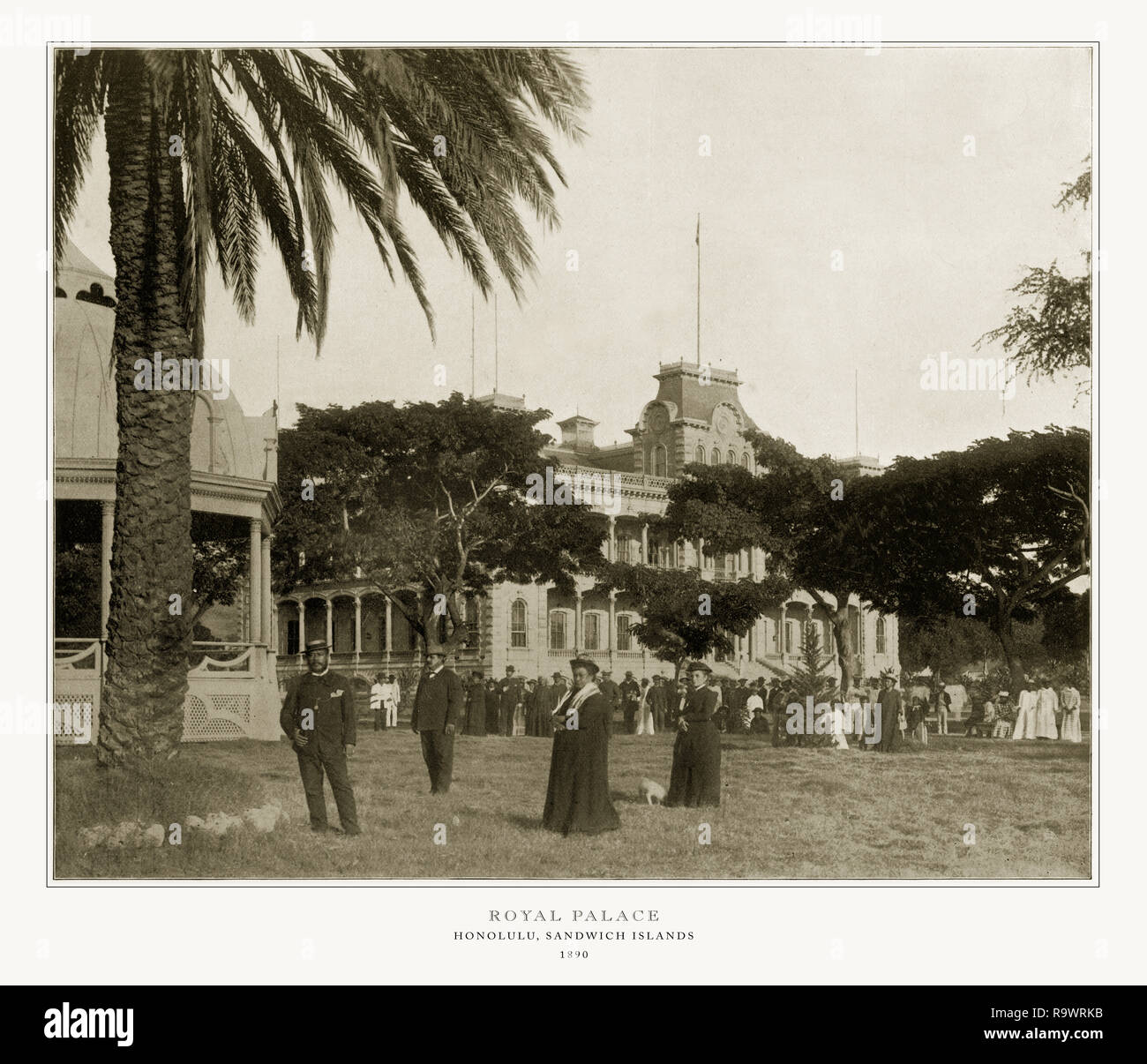 Palais Royal, Honolulu, Hawaï, les îles Sandwich du Sud, de meubles anciens, 1893 Photographie Banque D'Images