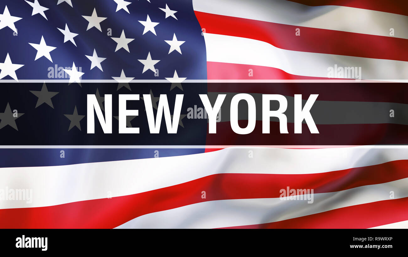 New York City Sur Un Drapeau Usa Rendu 3d Arriere Plan Etats Unis D Amerique Drapeaux Dans Le Vent Fier De Brandir Le Drapeau Americain Us New York C Photo Stock Alamy