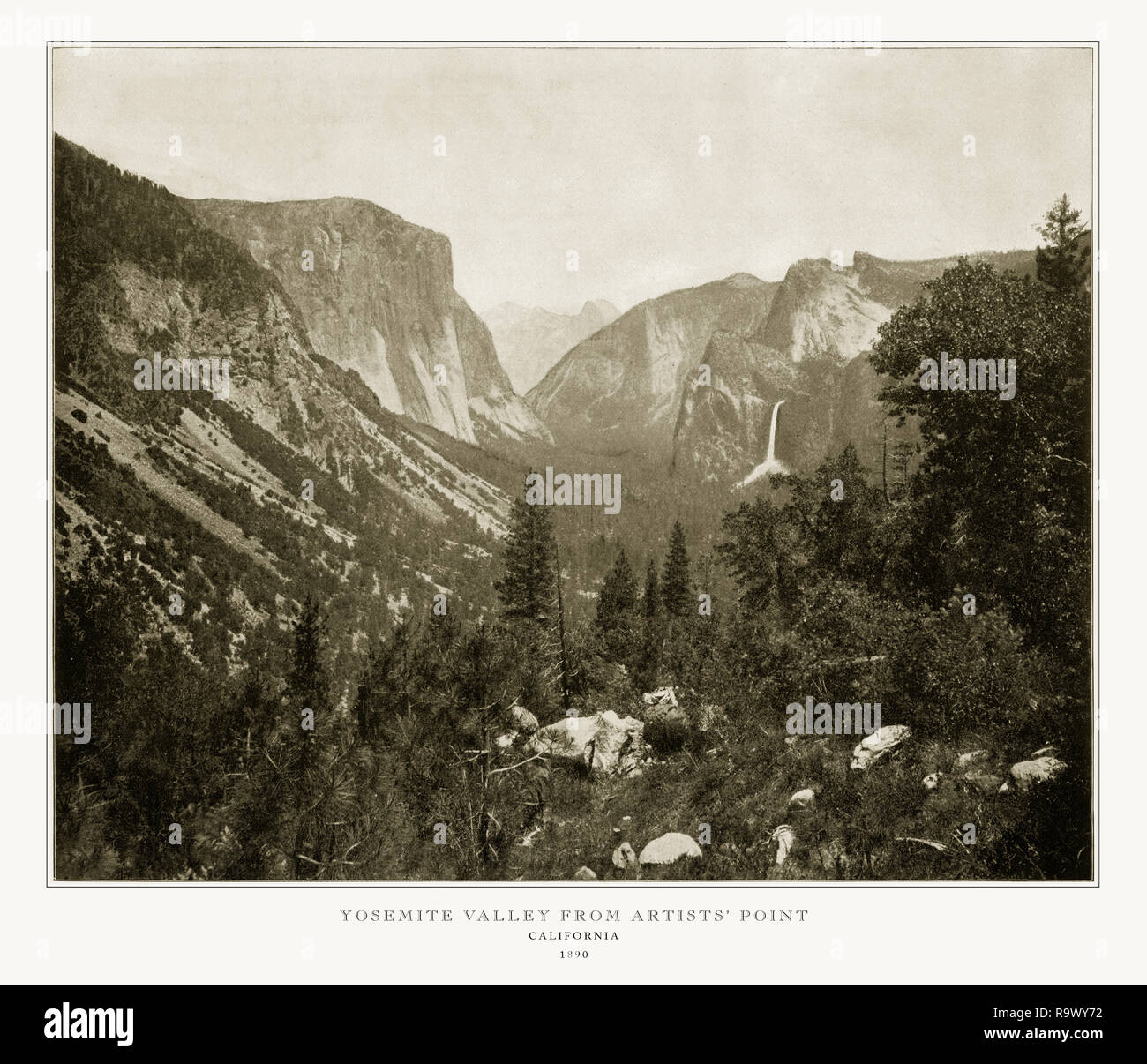 La Vallée Yosemite de point d'artistes, en Californie, États-Unis d'Amérique, Photographie, 1893 Banque D'Images