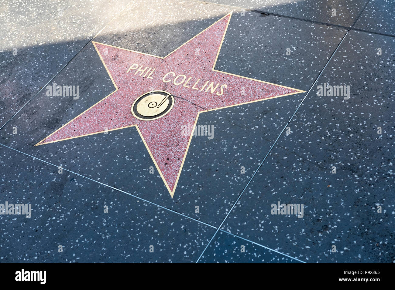 Phil Collins étoile sur le Hollywood Walk of Fame, Hollywood Boulevard, Los Angeles, USA Banque D'Images