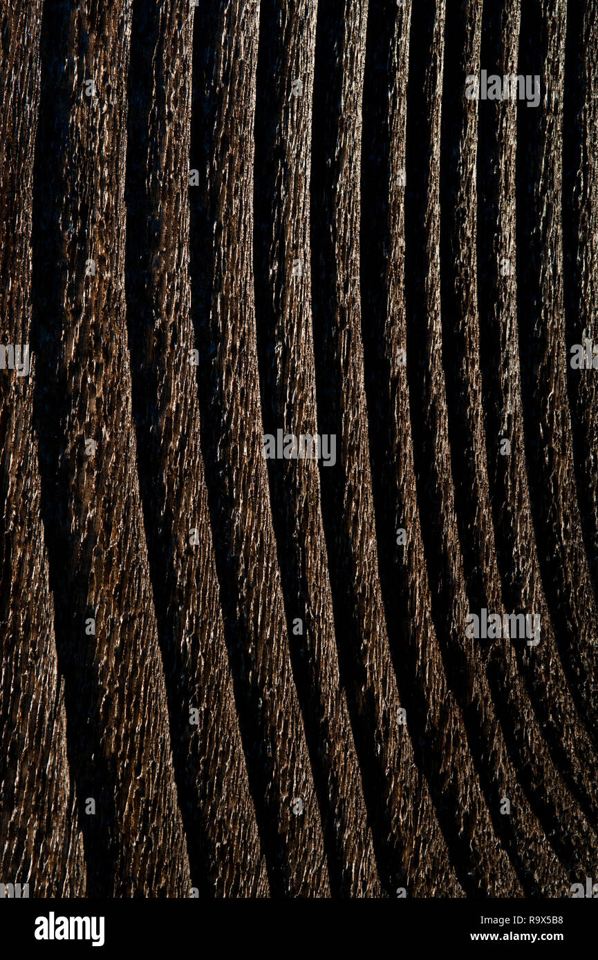Clôture en bois close-up avec du grain du bois et bois noeuds Banque D'Images