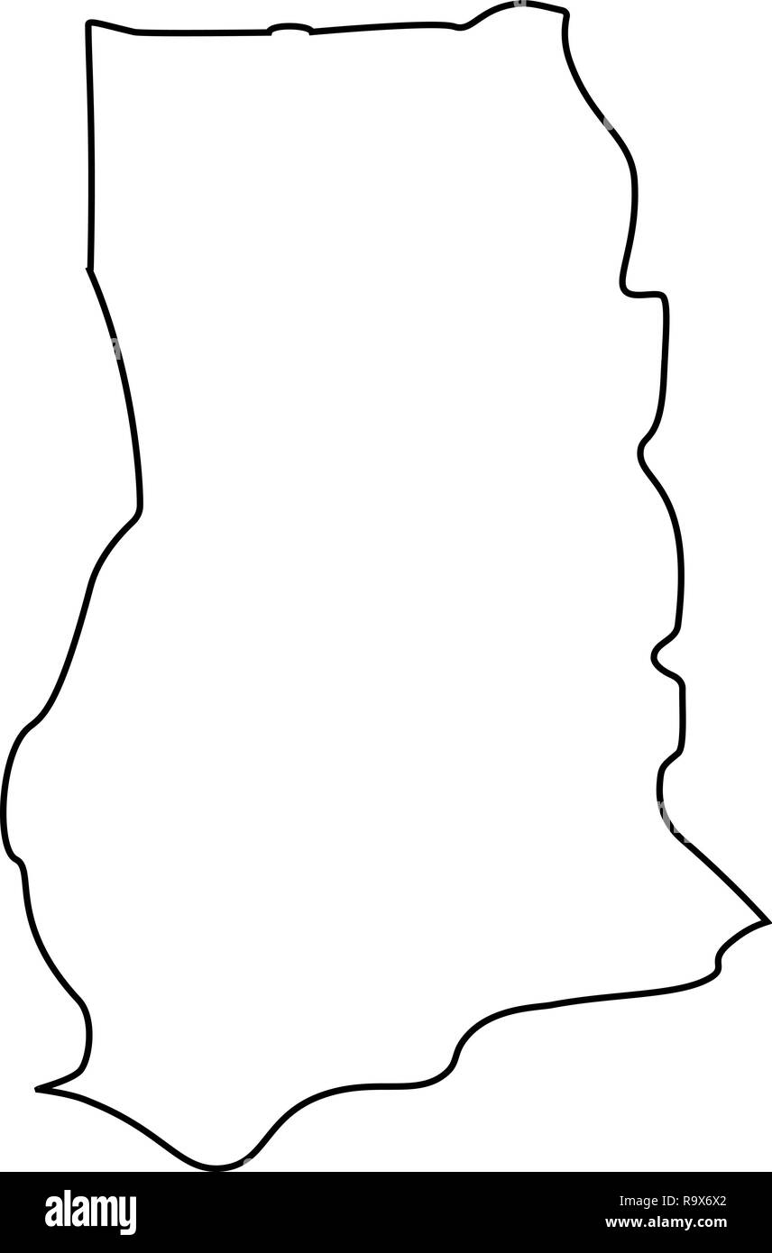 Carte du Ghana - contour. Silhouette de Ghana site vector illustration Illustration de Vecteur