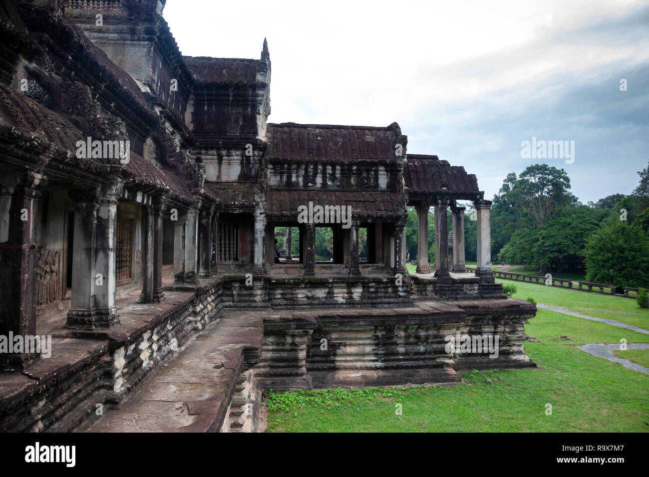 Vue du côté du temple d'Angkor Wat Banque D'Images