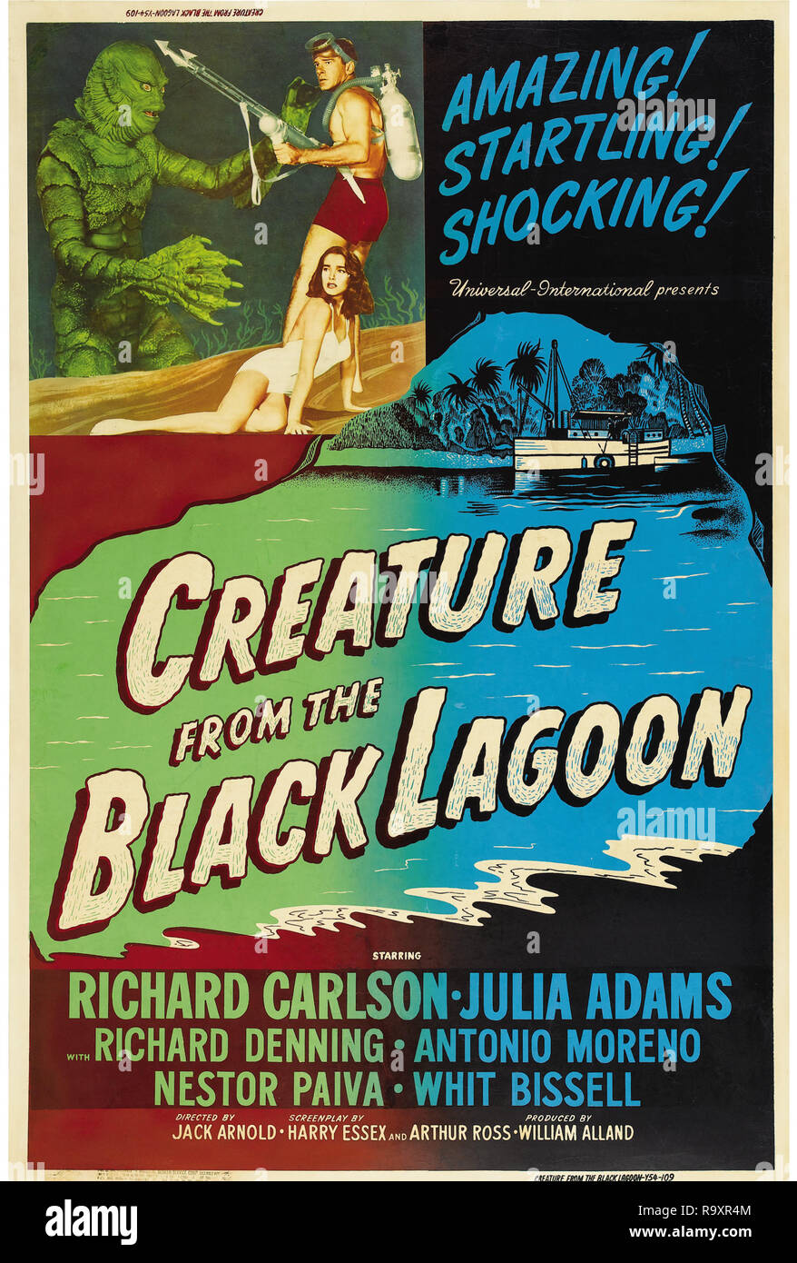Créature du Lagon Noir (Universal International, 1954) Poster Julia Adams référence #  33635 Fichier 938THA Banque D'Images
