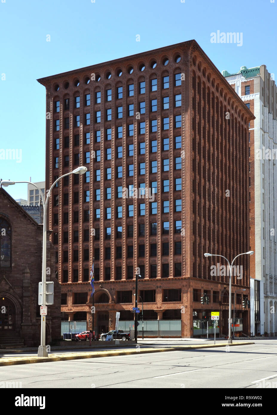 Guaranty Trust Building, façade avant, par Louis Sullivan et Dankmar Adler, le centre-ville de Buffalo, NY Banque D'Images