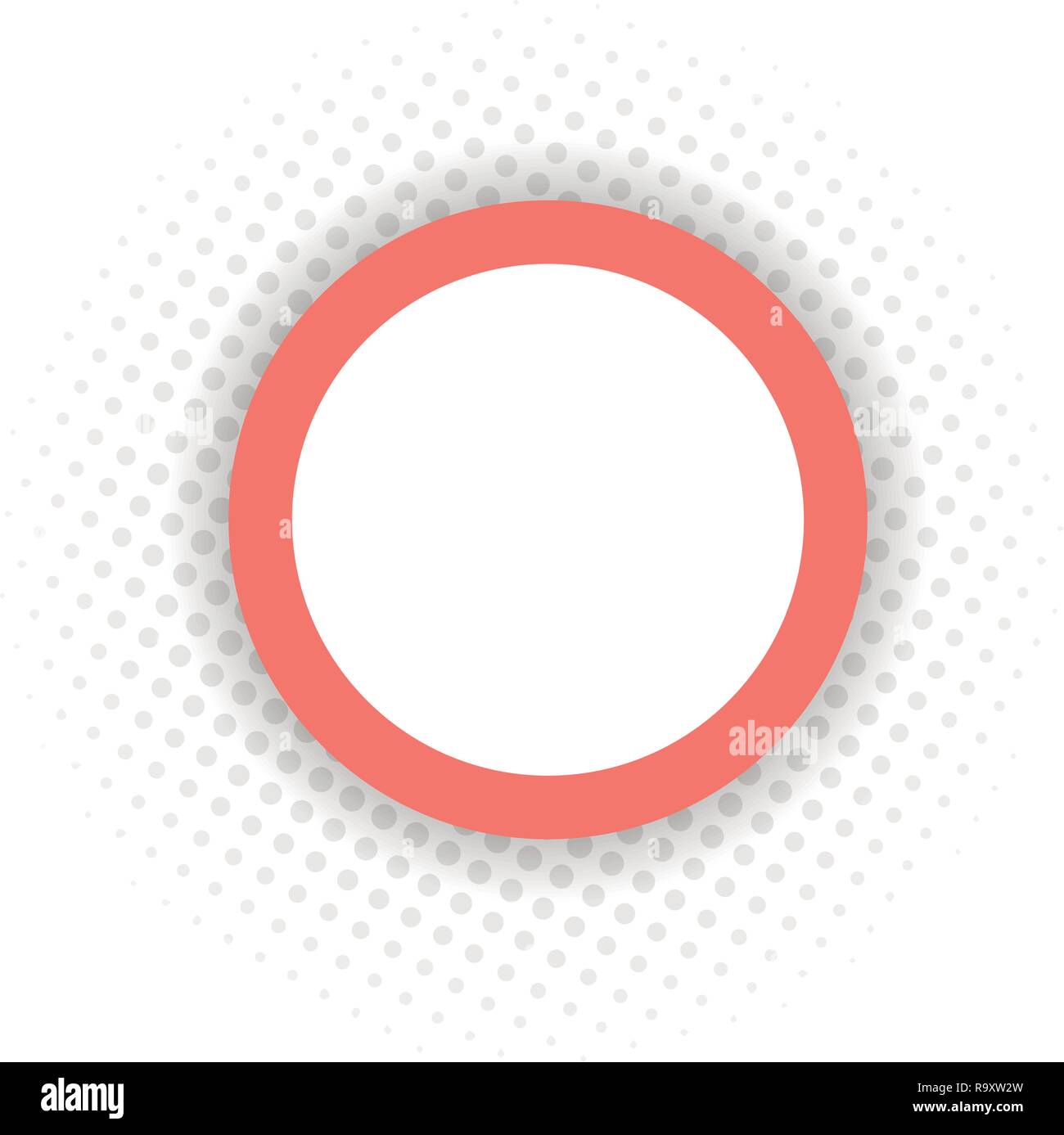 Vecteur simple cercle en couleur corail et de demi-teintes effet isolé sur blanc. Illustration de Vecteur