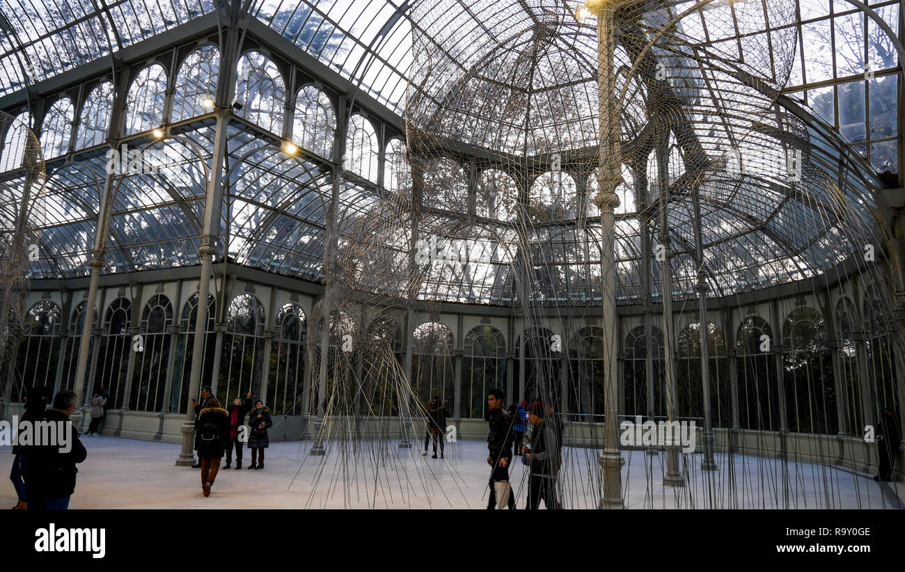 Palacio de Cristal, le parc El Retiro, Madrid, Espagne Banque D'Images