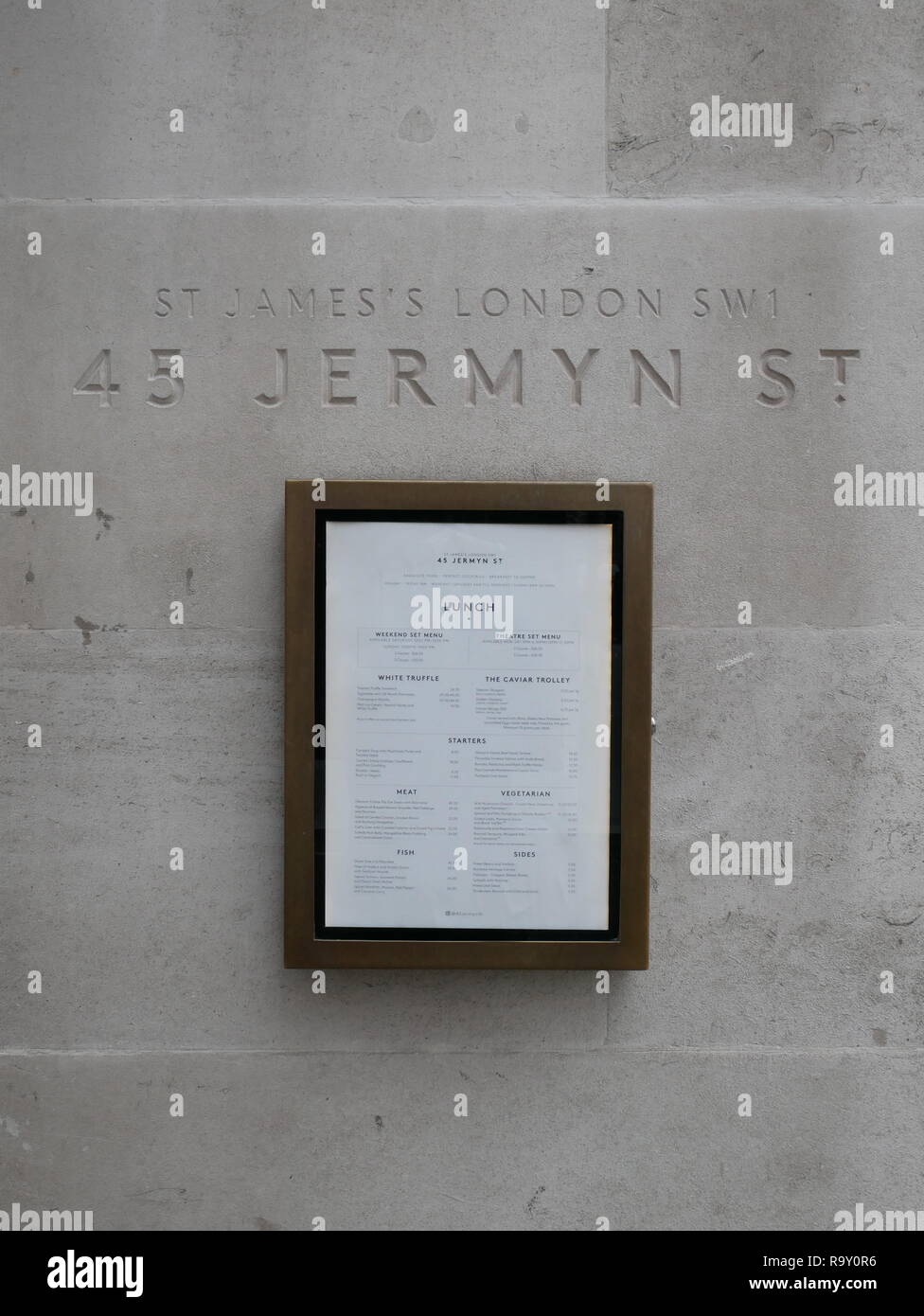 45 Jermyn Street Restaurant à St James, Londres, Angleterre. Banque D'Images