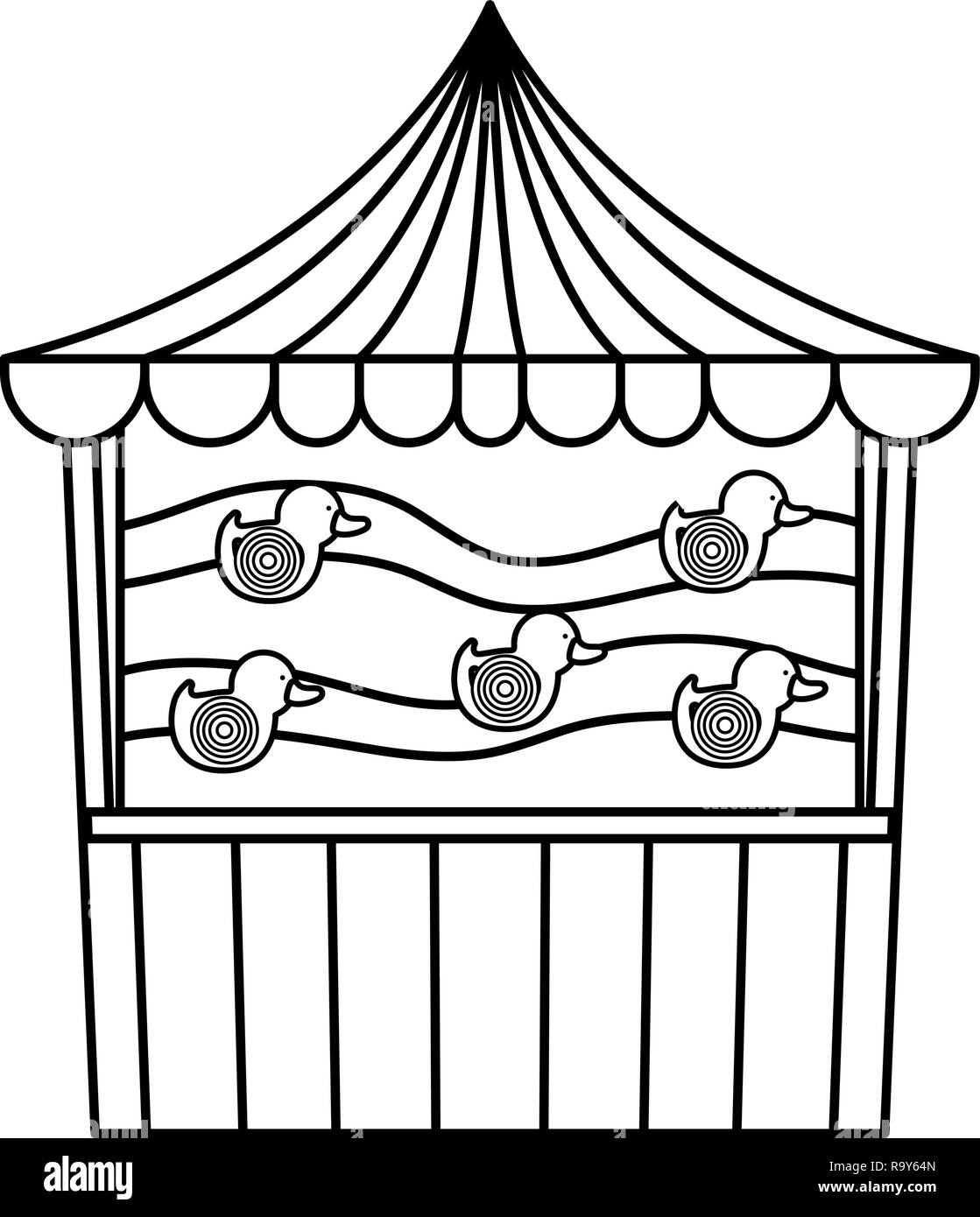 Kiosque de carnaval avec les canards, vecteur cible illustration design Illustration de Vecteur