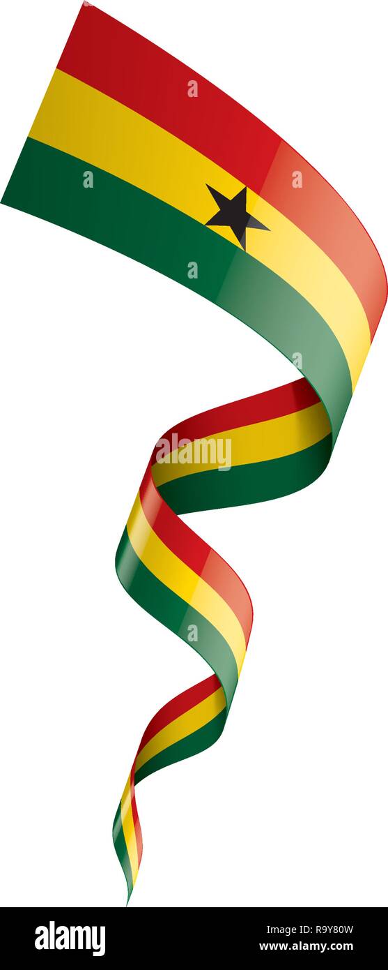 Drapeau du Ghana, vector illustration sur fond blanc Illustration de Vecteur