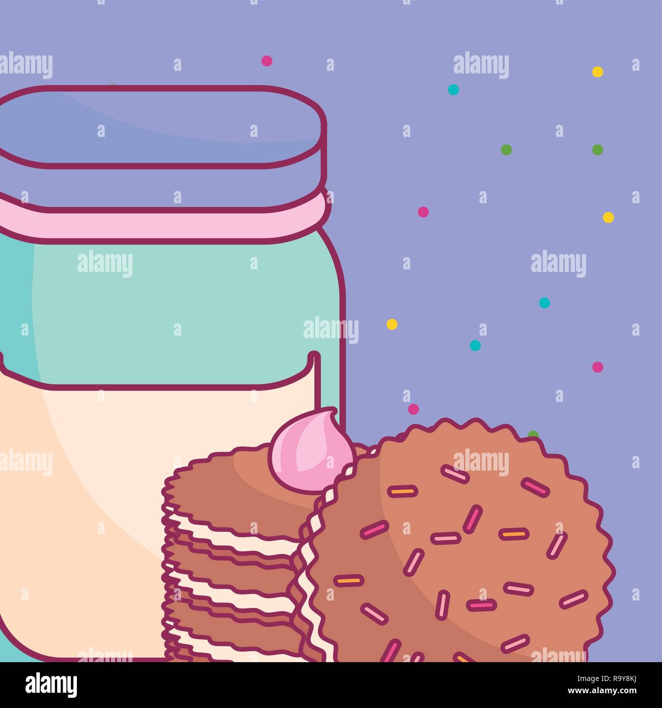 Boissons mignon avec les cookies jar vector illustration design Illustration de Vecteur