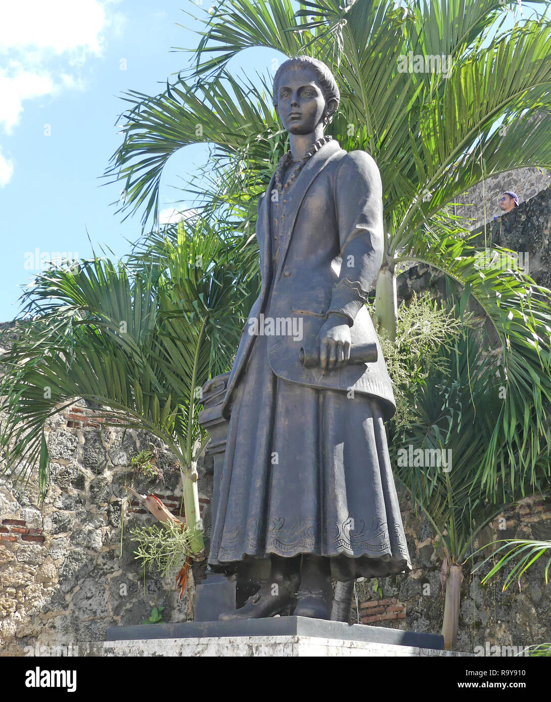 SALOMÉ UREÑA (1850-1898) Statue de la République dominicaine et de l'éducation poète réformateur en Santo Domingo, République dominicaine. Photo : Tony Gale Banque D'Images