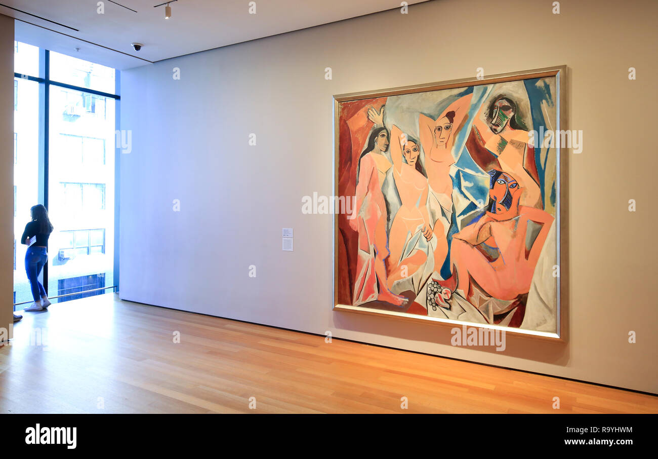 21.02.2018, New York City, New York, Vereinigte Staaten von Amerika - New York Museum of Modern Art, MOMA, les Demoiselles d'Avignon (Le Jeune G Banque D'Images