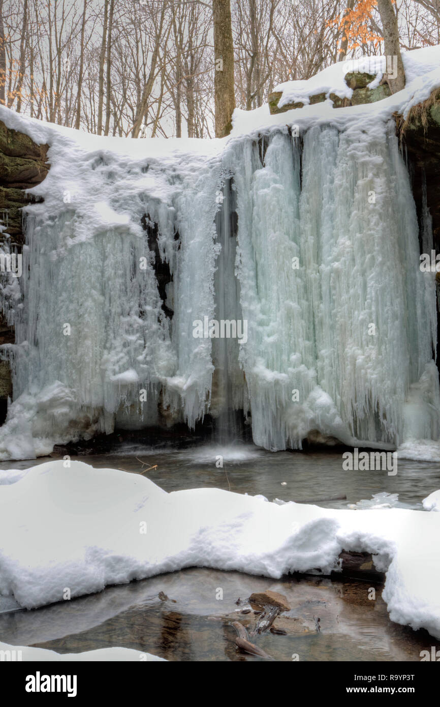 Chutes de Dundee en hiver, de l'Ohio Banque D'Images